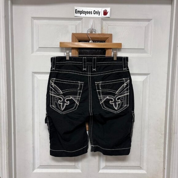 Rock Revival Black Slim Cargo Shorts - Picture 3 of 7